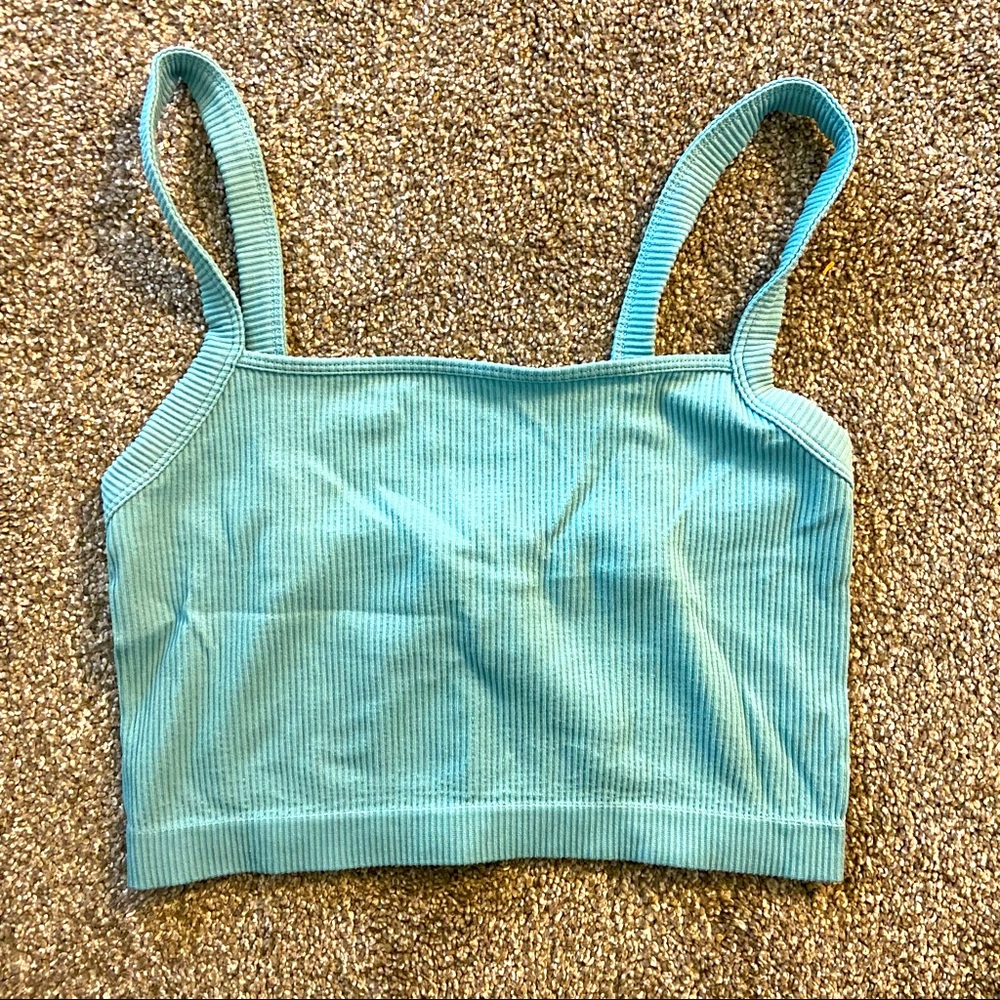 Target Brand Colsie Ribbed Crop Top Light Blue